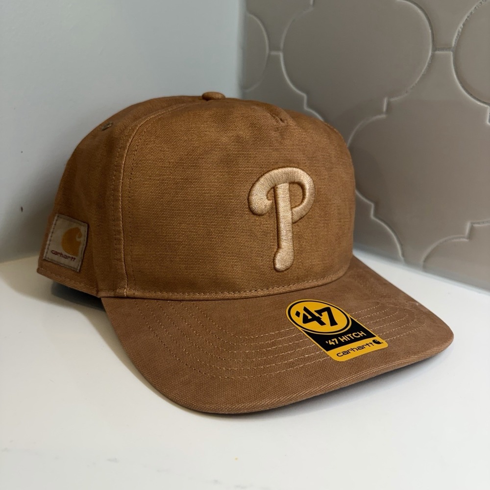 '47 Brand X Carhartt Philadelphia Phillies Brown Hitch Adjustable Snapback Hat